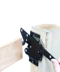 Heavy Duty Self Locking Post Mount Automatic Gravity Lever Gate Latch For Wooden Fences With Fasteners Black Powder Coated Steel Gate Latch
