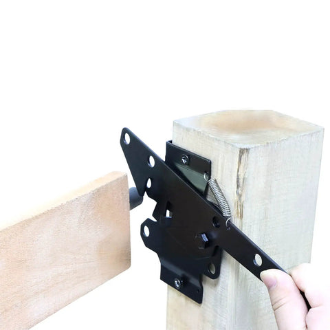 Heavy Duty Self Locking Post Mount Automatic Gravity Lever Gate Latch For Wooden Fences With Fasteners Black Powder Coated Steel Gate Latch
