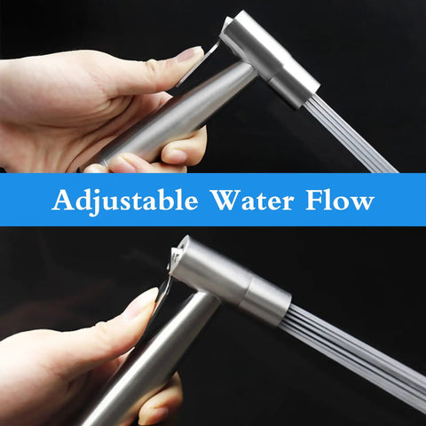 Handheld Bidet Sprayer For Toilet With Adjustable Water Pressure Stainless Steel Hose Attachment in use