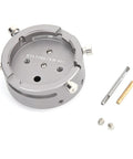 Metal Watch Movement Holder For 7750 Movement Repairing And Maintenance Durable Precise Tool with screws and tools visible