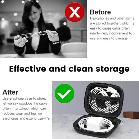 Solid As A Rock Hard Earbud Case With Smooth Pull Zipper And Secure Travel Clip For Your Daily Drivers And Mini Wireless Earbuds Beater Resistant Eva Carry Pouch showing effective storage solutions.