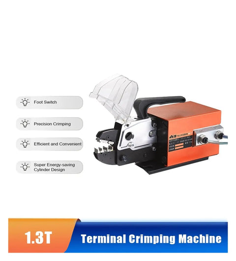 Built Tough As Nails Heavy Duty Electric Crimping Machine With Swappable Jaws Smooth Auto Cold Press Terminal Tool Gets Your Wiring Done In No Time Flat with foot switch and efficient design.