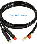 Heavy Duty Hydraulic Steering Hose Kit 16 Foot Pre Assembled Copper 1000 PSI Marine Grade No Cutting Needed Compatible With Outboard Steering Systems Built To Last Today, showing coiled hoses