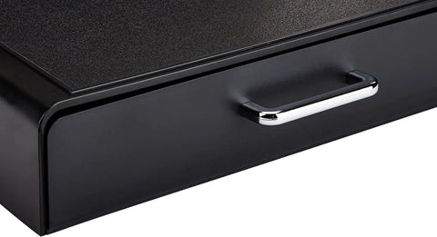 Close-up of Nespresso OriginalLine Capsule Drawer Organizer Holds 50 Pods Black Storage Tray With Easy Open Drawer Handle