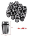 14 Piece ER20 Spring Collet Set For CNC Engraving Machines And Milling Lathe Tools Rock Solid Workholding Solution displayed