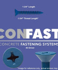 Blue Flat Phillips Concrete Screw Anchor Set One Quarter Inch By One And Three Quarter Inch With Drill Bit Included