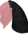 Welding Hood Cover With Extended Wraparound Neck Protector FR Cotton Rear Cover With Press Fit Seal on red helmet side view