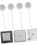 4 Pack Motion Sensor LED Light With Induction Sensor For Hallway Garage Garden Courtyard Lighting Easy Installation Energy Efficient Emergency Lighting Motion Activated Auto On Off, white plastic