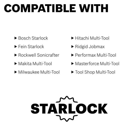 Compatibility list for 5 Piece Starlock Oscillating Multi Tool Blade Set For Metal Wood And General Materials With Assorted Plunge Blades