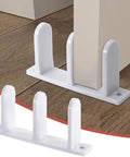 2 Pack Sliding Closet Door Floor Guide For 1-3/8 Inch Thick Doors, Universal ABS Plastic Floor Guides installed on wood floor