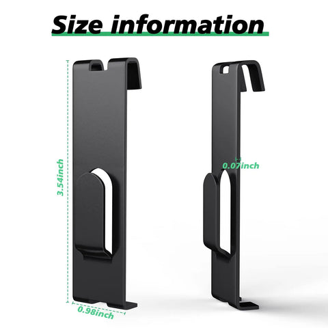 Side view of black 15 Pack Gridwall Notch Hooks with size dimensions for grid wall panels and pegboard display.