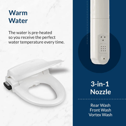 Level Up Your Restroom Game With This Hot Selling Heated Bidet Toilet Seat Serving Relaxing Warm Water Wash Plus Snappy Air Dryer Zero Plumbing Setup You Guys Can Mount Solo Gentle Slow Closing Seat With Easy Remote Polished White Finish