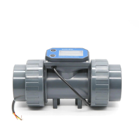 Turbine Flow Meter With Digital LCD Display For Water On PVC Pipe Irrigation, Easy Install, NPN Sensor, 1 To 3 Inch Sizes