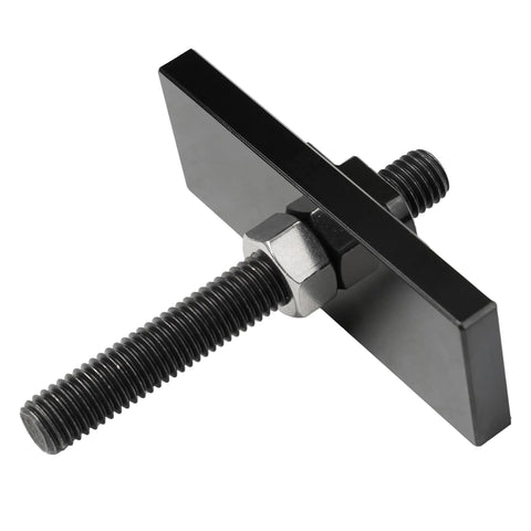 Black metal needle bearing puller tool with long threaded shaft and hex nut for Toyota 8-inch clamshell front CV axle