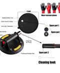 2 Pack 880 Lb Glass Lift Suction Cups 8 Inch Double Thickness Vacuum Cups With Real Time Pressure Gauge for Safe Handling