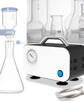Oil Free Diaphragm Vacuum Pump For Lab Filtration And Distillation, Fast 10 20 30 Liters Per Minute Flow, white and black pump unit