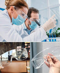 Scientists wearing Anti Fog Goggles Three Pack Over Eyeglasses Dust Chemical Splash Proof ANSI Z87 1 Certified Wrap Around Eye Protection