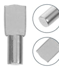 Close-up of Stainless Steel Shelf Pegs 150pcs Pro Grade with 5mm Nickel Finish Cabinet Pins for Glass Shelves Invisible Installation