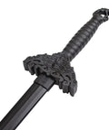 Durable Black Polypropylene Martial Arts Training Blade With Rounded Tip For Practice And Cosplay, round handle with dragon pommel