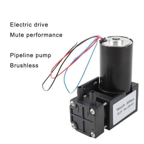 Electric Mini Vacuum Pump Delivers Rock Solid High Performance With Incredibly Low Noise Operation Perfect For Busy Shops And Tight Spaces Offering Real Portability And Tough Durability For Your Daily Hustle, showcasing a brushless electric drive pump with wiring.