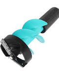 Cool 6 Inch Manual Ice Auger Drill With Floating Tube And Razor Sharp Nylon Bit For Easy Burrowing, features a sharp nylon bit.