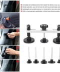 Paintless Dent Repair Puller Kit With Aluminum Slide Hammer T Bar Dent Removal Tabs Pro Grade Auto Body Hail Damage Removal Tool