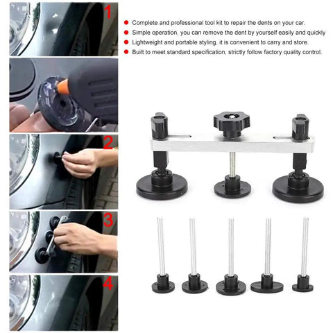 Paintless Dent Repair Puller Kit With Aluminum Slide Hammer T Bar Dent Removal Tabs Pro Grade Auto Body Hail Damage Removal Tool