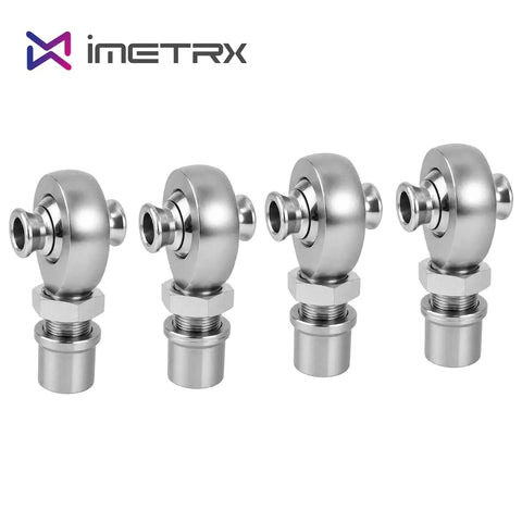 Badass 1.25 Inch Chromoly Heim Joint Rod End Kit Featuring Dual Thread Panhard Linkage For Gnarly Off Road Suspension Upgrades And Beast Mode Truck Builds, four chrome rod ends with locking nuts.