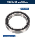 10 Pack 6806-2RS Deep Groove Ball Bearings 30mm X 42mm X 7mm Chrome Steel Double Rubber Sealed with black seals shown.