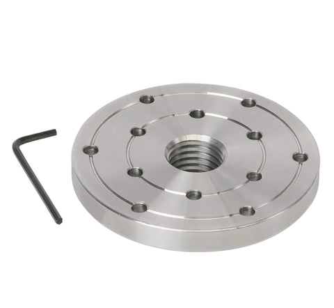 Shop Grade 4 Inch Wood Lathe Steel Faceplate With 1x8 Tpi Spindle Thread Tough As Nails Heavy Duty Alloy Chuck, featuring a solid design.