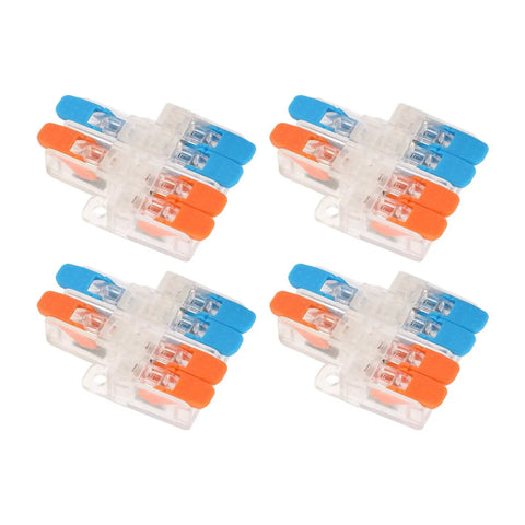 10 Pack Lever Wire Nut Connectors 2 In 4 Out Quick Wiring Connector Set 0.5 To 6mm² Copper Conductor 41A 450V Splice Kit