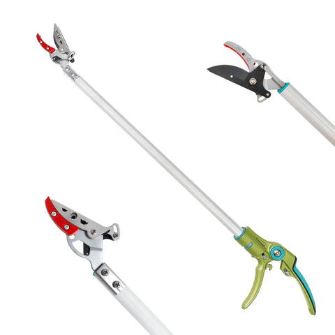 32 Inch Pole Pruner With Long Reach No Ladder Required For Safe Pruning One Hand Use Snip Grip Technology Lightweight Tree Trimmer
