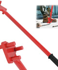 Heavy Duty Manual Rebar Bender Steel Bending Tool For DIY Concrete Work And Construction Projects Compact Hand Operated rebar bender with red grip.