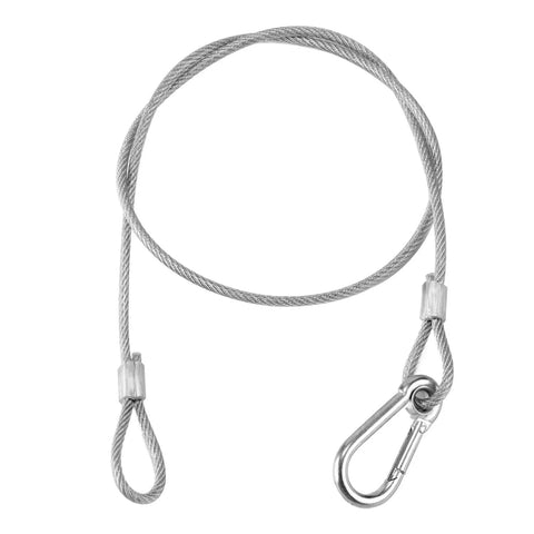 Beefy Heavy Duty 31.5 Inch Stainless Steel Stage Light Safety Cables, 110 Lb Load Capacity, Easy Clip On Security Rope