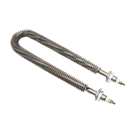 Heavy Duty Slick Electric Finned Tubular Heater For Oven 220V 1500W Stainless Steel U Shape Hot Air Fin Element image viewed from the side.