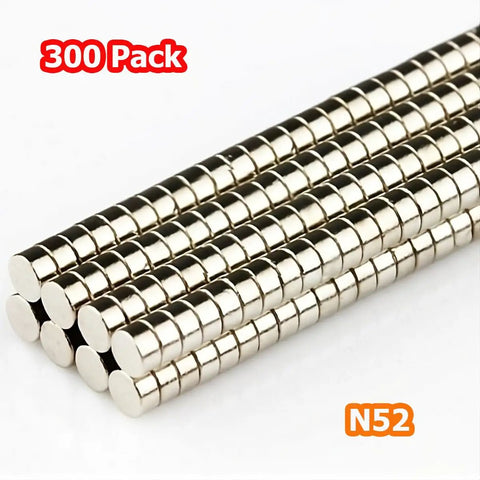 Stacks of Ultra Tiny Round Disc Magnets 1/16x1/32 Inch N52 Rare Earth Magnets For Secure Mounting, 300 Pack