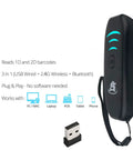 Portable Wireless Bluetooth Barcode Scanner Handheld 1D 2D Mini Reader With USB Cordless Rechargeable No Software Needed Plug And Play