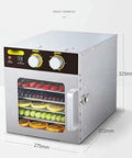 Six Layer Stainless Steel Food Dehydrator And Fruit Dryer Machine for Vegetables Meat Jerky with mechanical timer control.