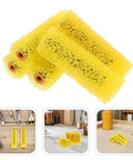 Top Shelf 40 Pieces Sponge Textured Paint Rollers For Bold Wall Embossing Patterns And Decorative Exterior Finishing Covers with yellow sponge material.