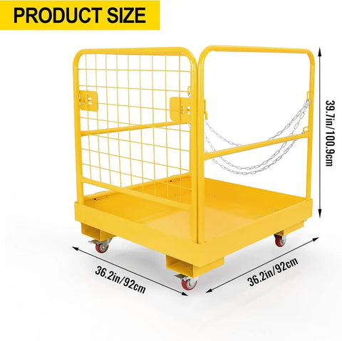 Hardcore Aerial Work Platform Forklift Safety Cage Built Like A Rock Heavy Duty Steel Basket With 1200 Lbs Capacity 36x36 inch size