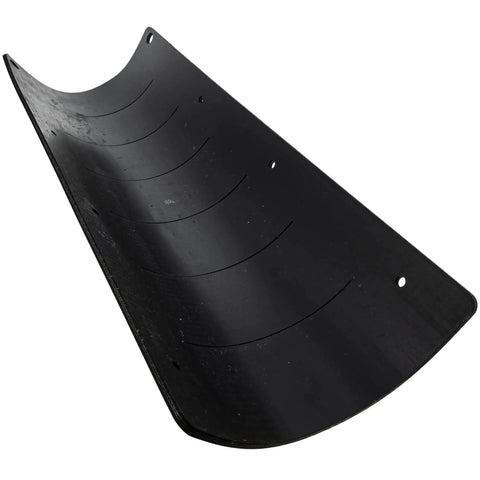 Genuine 142-6309 Stripper Kit Replacement For Lawn Care Equipment, curved metal plate with drill holes, side view
