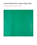 Green non-asbestos gasket paper sheet, 1.2mm, automotive use, front view.