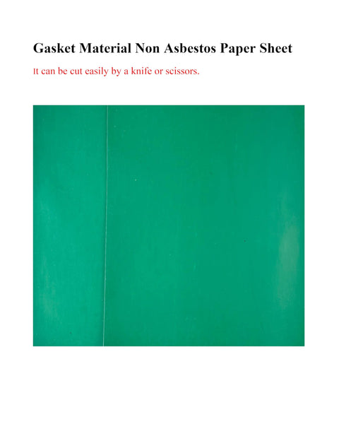 Green non-asbestos gasket paper sheet, 1.2mm, automotive use, front view.