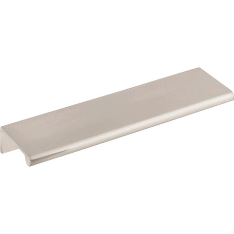 Front view of Mercer Collection Europa Tab Pull 6 Inch Brushed Satin Nickel, Center To Center 5 Inch, Zinc Alloy Cabinet Hardware.