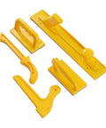 Five Piece Push Block And Push Stick Set With Dual Ergonomic Handles in yellow for easy and safe material feeding on tools