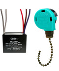 Ceiling Fan Pull Chain Switch Kit With 3 Speed 4 Wire Control Includes CBB61 Capacitor Pack 4.5uF 6uF 5uF 250V 50/60Hz UL Listed For Fan