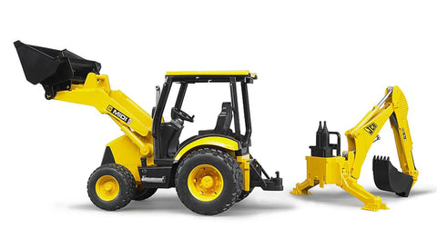 Realistic Construction Backhoe Loader Toy With Changeable Front Loader And Backhoe Scoop, fully functional detachable parts