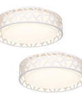 Two Pack 12 Inch Flush Mount Ceiling Lights 15W 1100 Lumens Dimmable 3000K Warm White ETL Listed For Kitchen Hallway Bedroom Stairways Metal Body Acrylic Shade