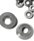 12mm Round Carbide Cutters And Inserts For Woodworking Lathes, tough tungsten steel blades, detailed view of round inserts.