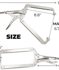 3 Pack 18 Inch Deep C Clamps With Swivel Pads, Heavy Duty Welding Clamps And Locking Pliers for secure grip sizing details